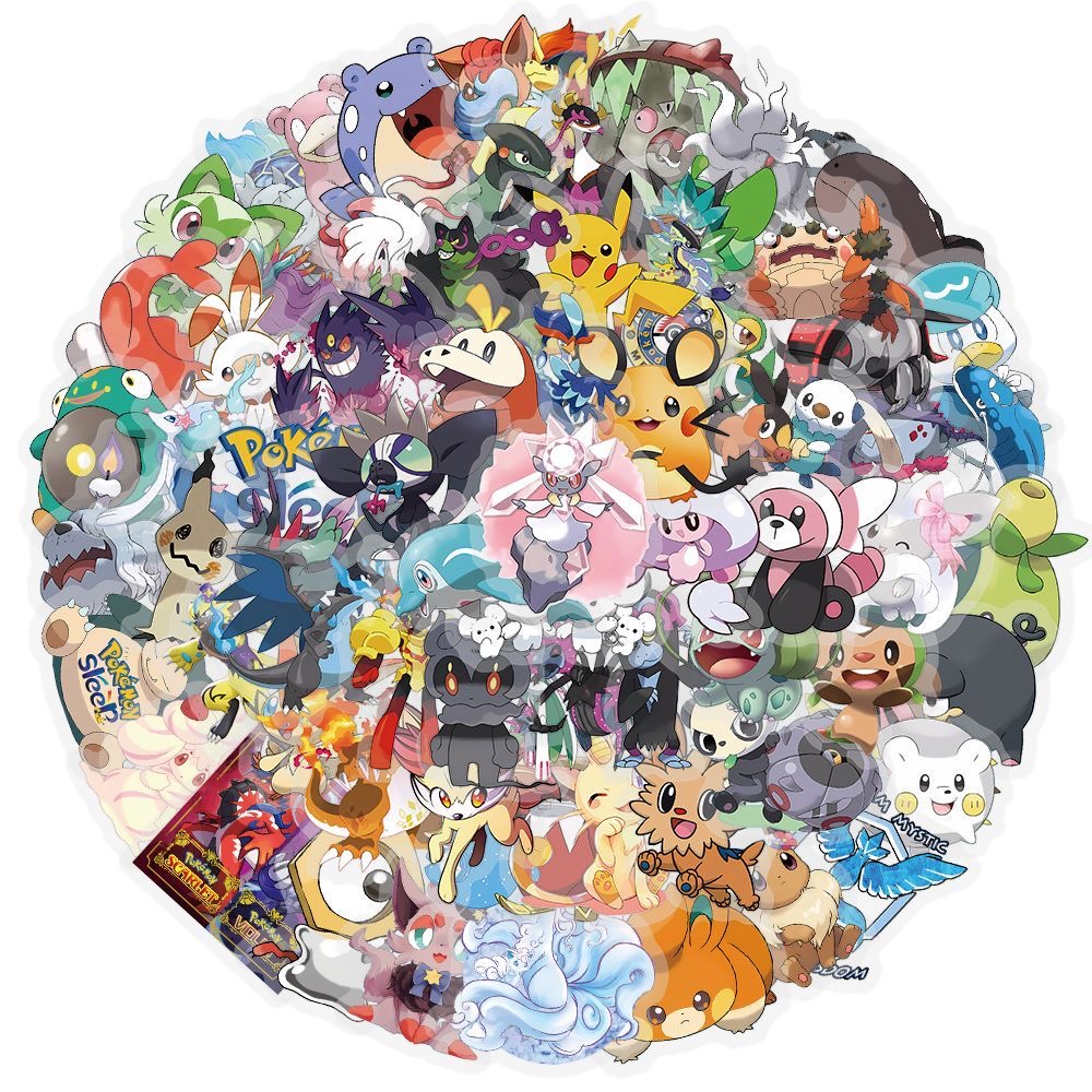 100Pcs Pokémon Stickers Cute C - огляд і ціна Laptop Accessories Diy