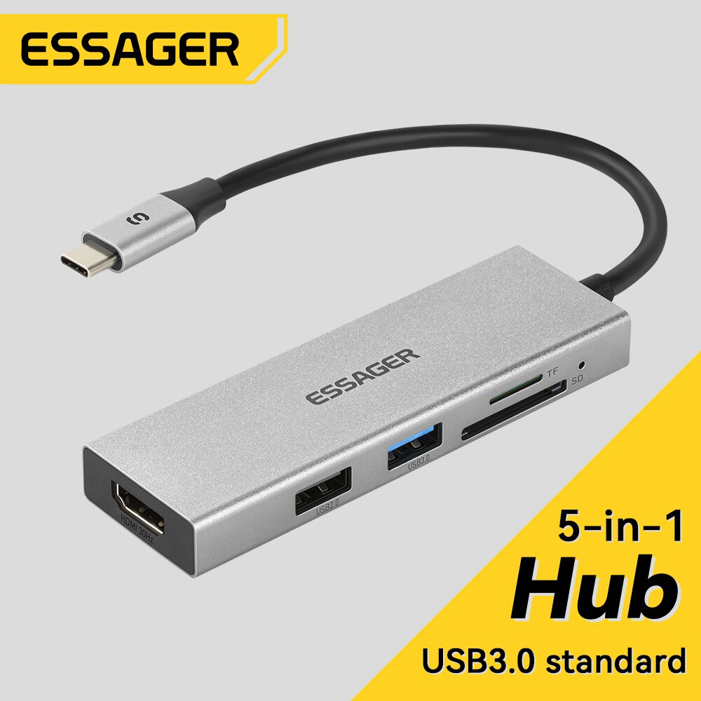 Essager 5 in 1 USB C HUB HDMI- - огляд і ціна Usb C Docking Hub