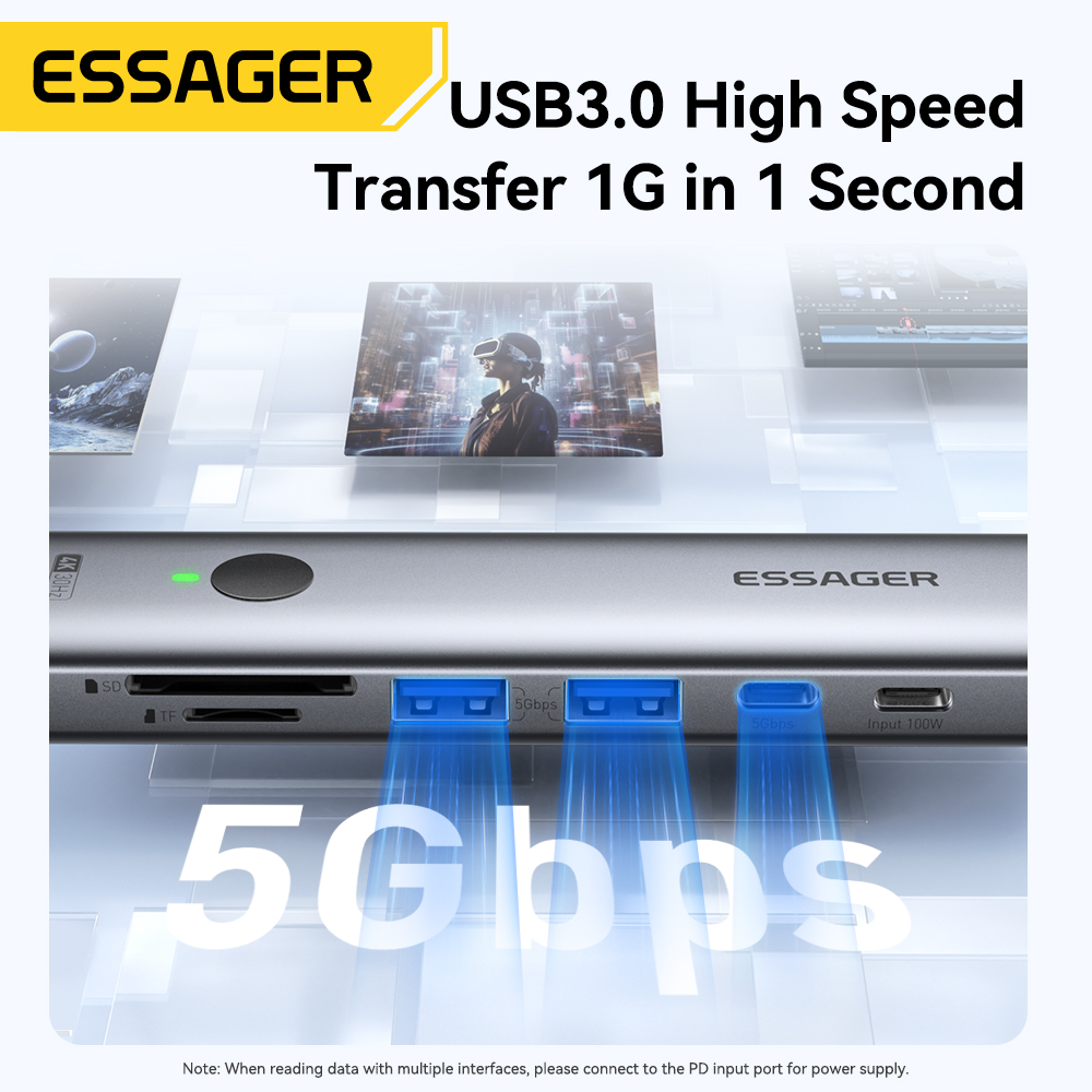 Essager USB C HUB 4K 7-in-1 Ty - огляд і ціна Usb C Docking Hub